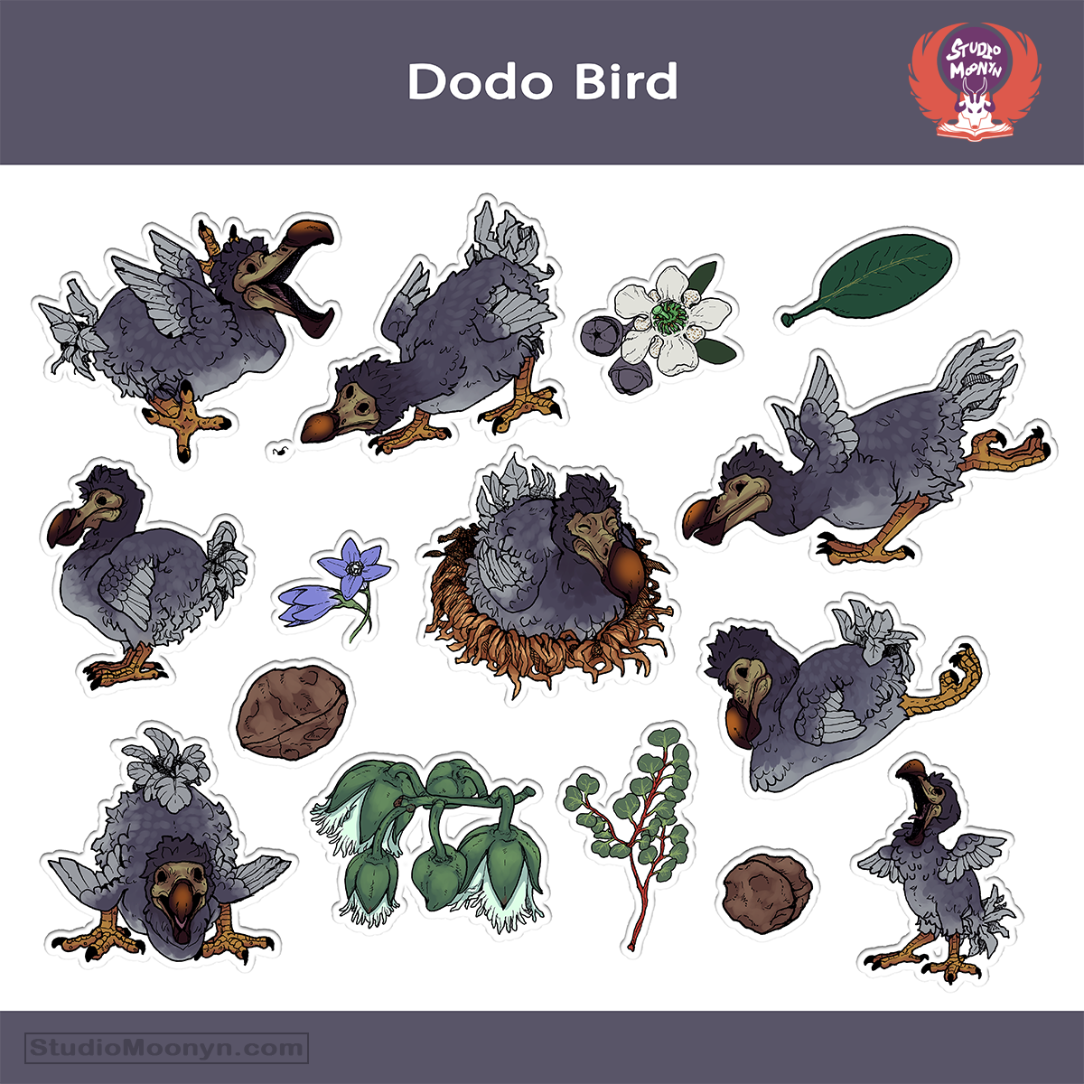 Dodo Bird - Indie Art Sticker Set